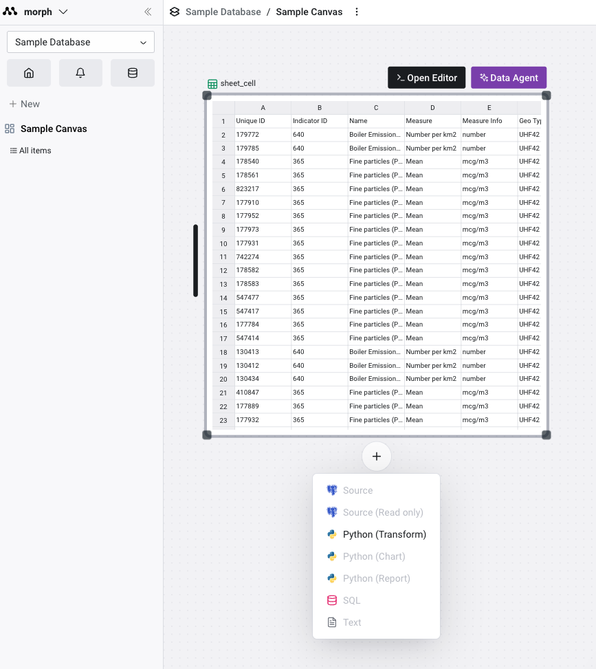 Upload CSV