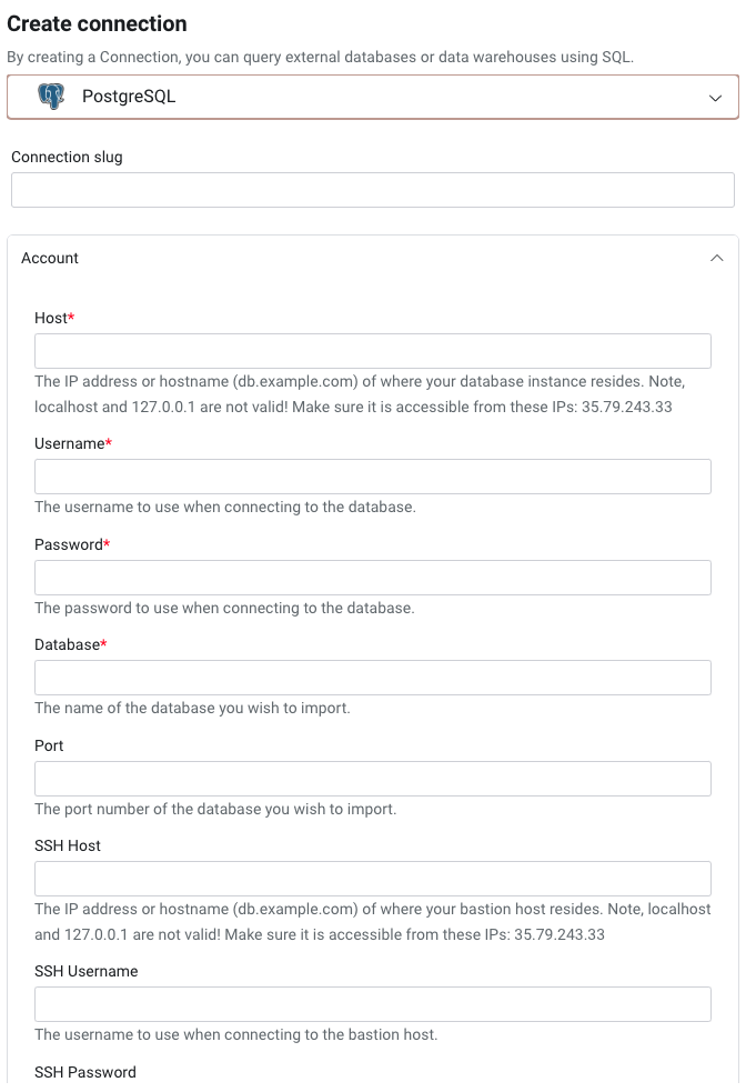 Connection PostgreSQL