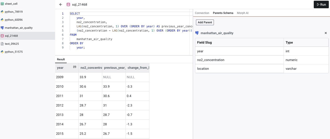 SQL Cell Editor